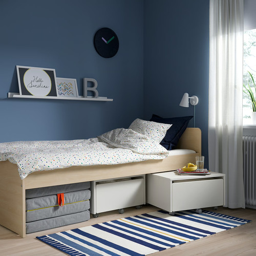 SLÄKT Storage box with castors, 62x62x35 cm