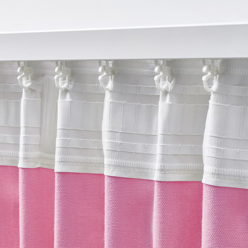GINSTMOTT Curtains, 1 pair, pink/with heading tape, 145x300 cm
