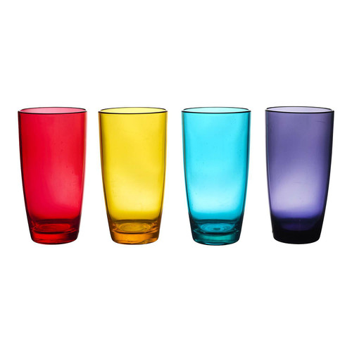 Plastic Drinking Glass 490ml, yellow
