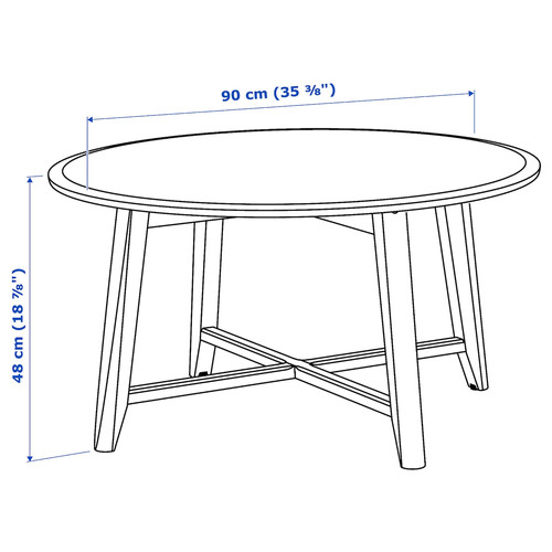KRAGSTA Coffee table, black, 90 cm