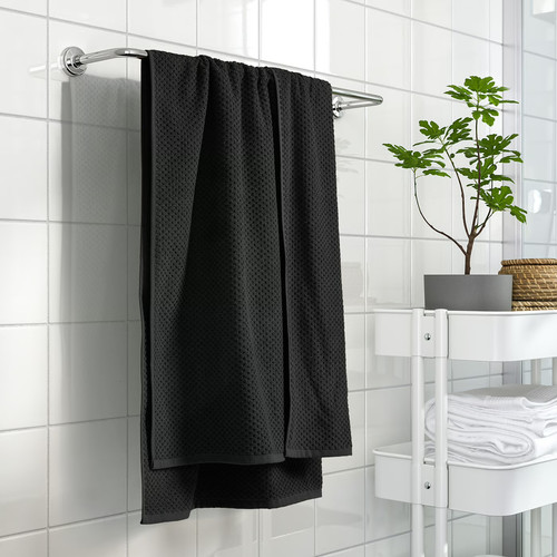 GULVIAL Bath towel, black, 70x140 cm