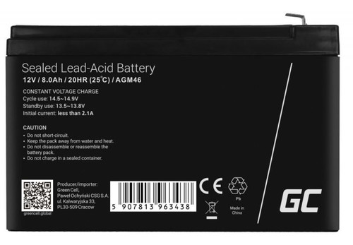 GreenCell Battery Sealed Lead-acid AGM VRLA 12v 8Ah
