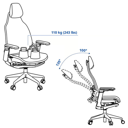 BÄSTBOLL Gaming chair, black/Mjuk black