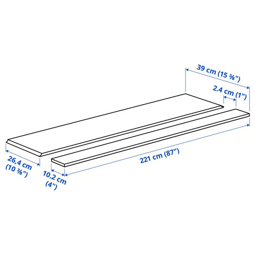 ASPUDDEN Cover panel for lighting, light grey, 221 cm