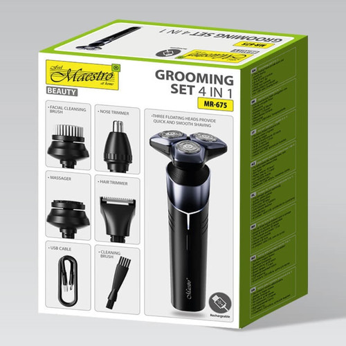 Feel Maestro 5-in-1 USB-C Rechargeable Grooming & Facial Care Set MR-675