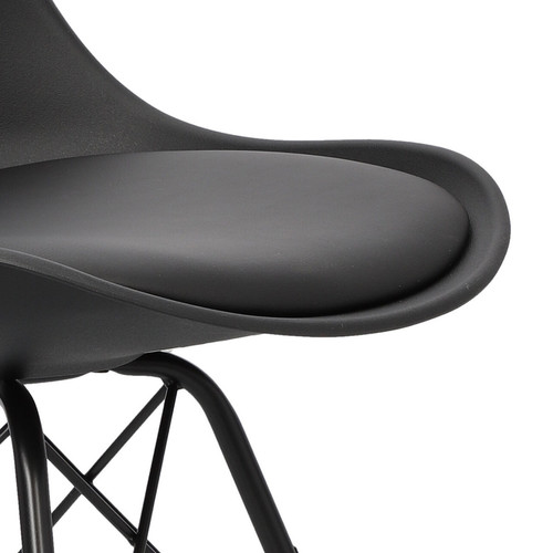 Chair Eris, 1pc, PP/faux leather, black/black