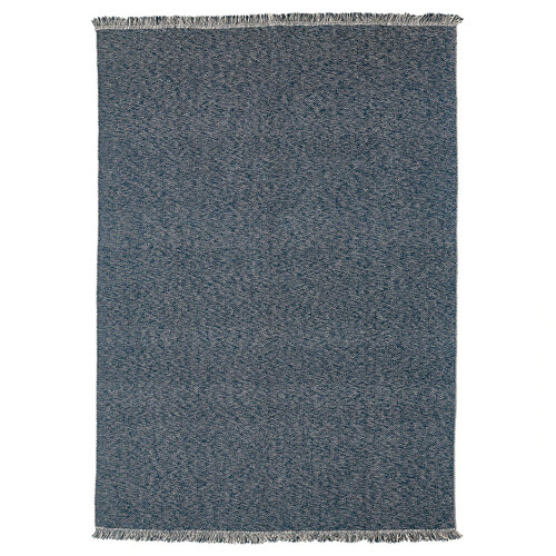LOKBYTE Rug, flatwoven, dark blue/light beige, 170x240 cm