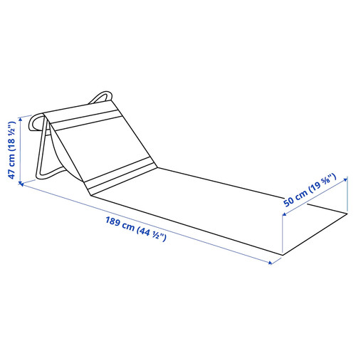 STRANDÖN Sun lounger, blue/white