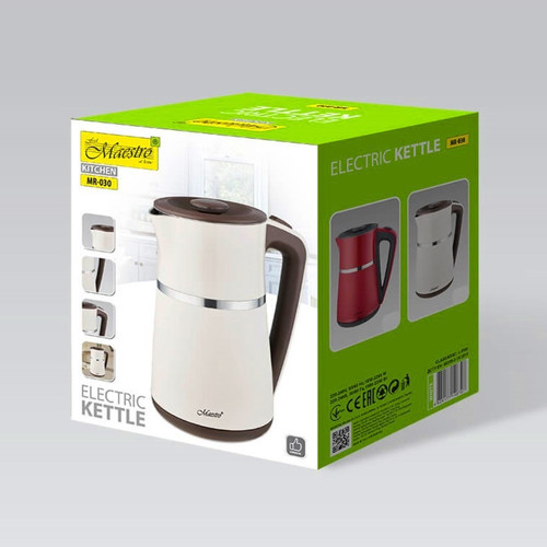 Feel Maestro 1.7L Double-Wall Electric Kettle 2200W MR-030-BEIGE