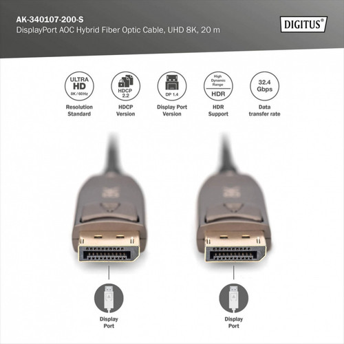 Digitus Connection Cable DP/DP M/M 20m AK-340107-200-S