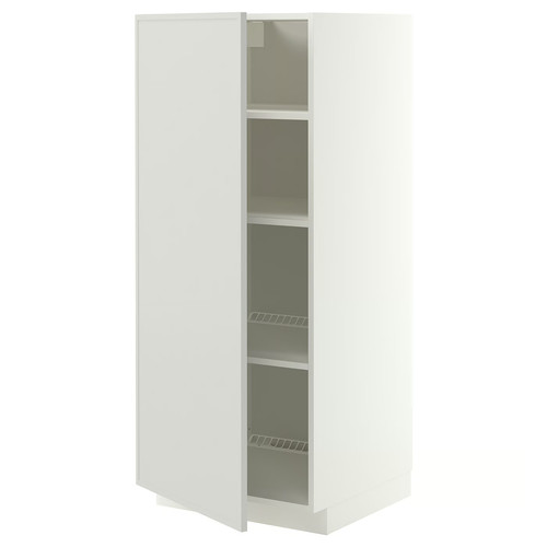 METOD High cabinet with shelves, white/Aspudden light grey, 60x60x140 cm