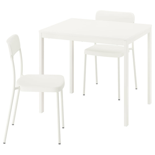 VIHALS / VIHALS Table and 2 chairs, white/white, 84/120x74 cm