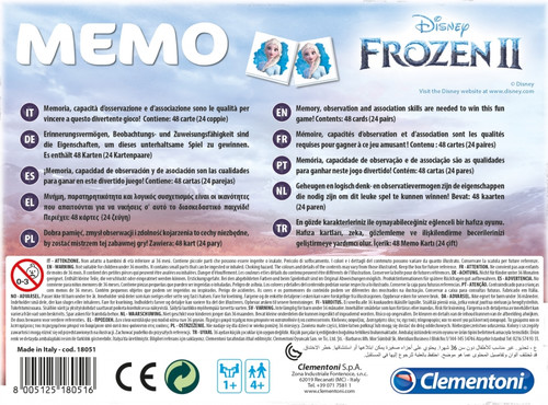 Clementoni Memory Game Memo Frozen 2 4+