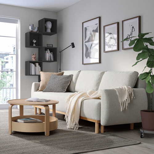 GRUNNARP 3-seat sofa-bed, Gunnared beige