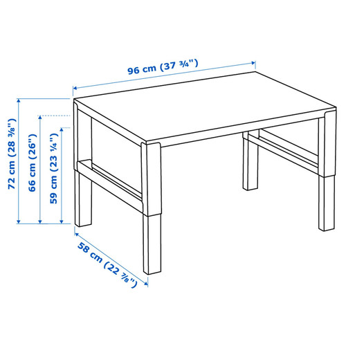 PÅHL Desk, white, 96x58 cm