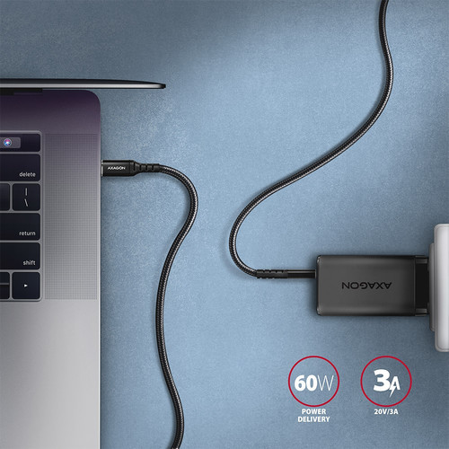 AXAGON USB Cable BUCM-CM15AB cable PD 60 W USB-C USB-C, 1.5m