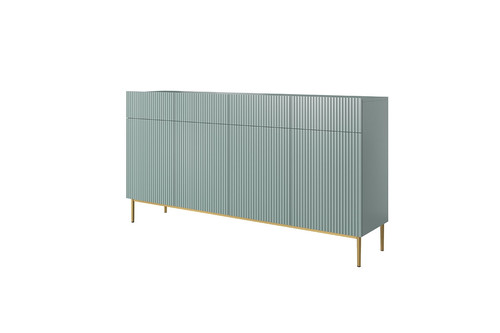 Cabinet with 4 Doors & 4 Drawers Nicole 200cm, sage, gold legs