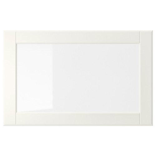 OSTVIK Glass door, white, clear glass, 60x38 cm