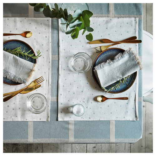 NISSÖGA Tablecloth, blue, 145x240 cm