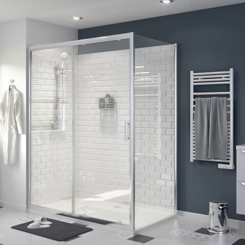 GoodHome Shower Panel Beloya 90 cm, chrome/transparent