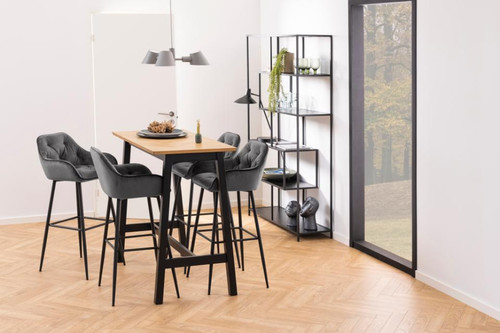 Bar Stool with Backrest Brooke VIC, grey