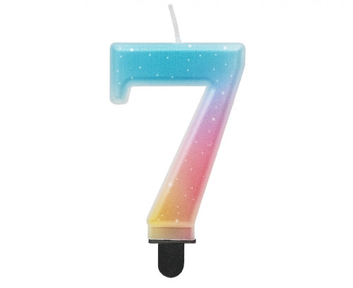 Birthday Candle 7, pastel ombre