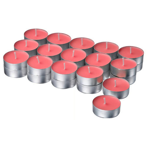LOTSFÅGEL Scented tealight, Watermelon bright pink, 3.5 hr, 30-pack