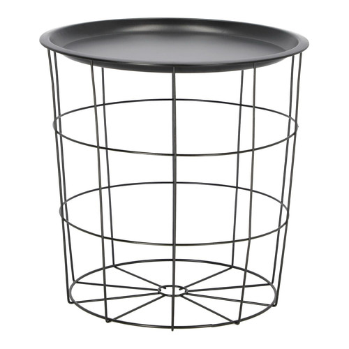 Side Table with Storage Cocotte, black