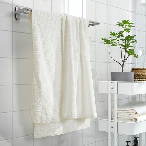 VÅGSJÖN Bath sheet, white, 100x150 cm
