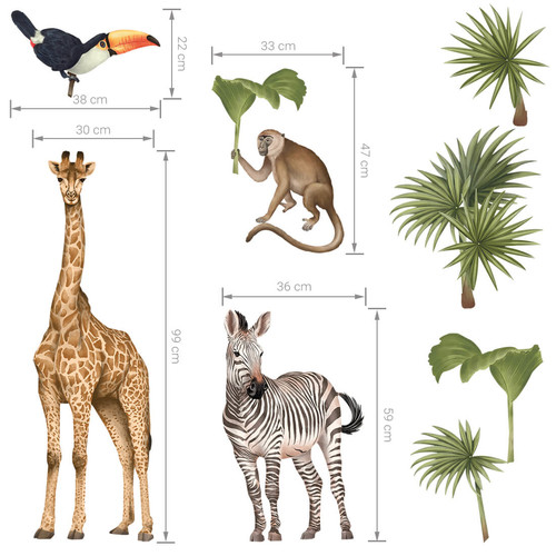 Wall Sticker Set - Safari Animals II