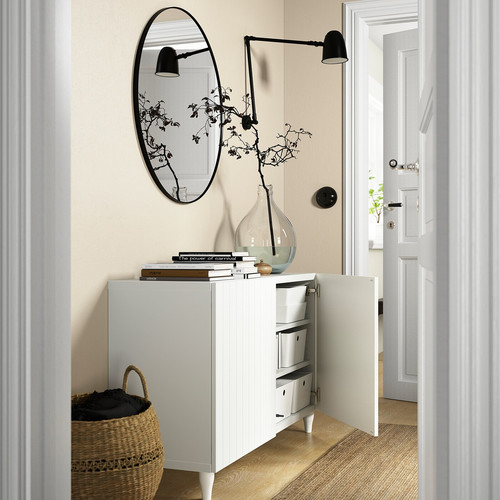 BESTÅ Storage combination with doors, white, Sutterviken/Kabbarp white, 120x42x74 cm