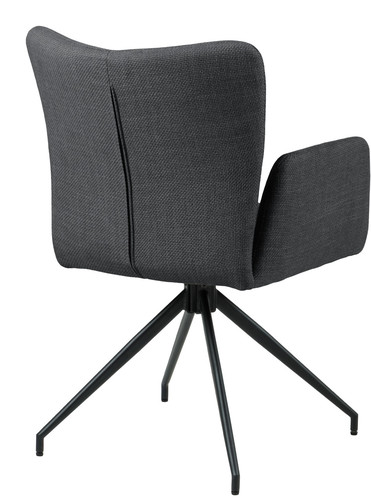 Upholstered Chair with Armrests Laura, dark grey