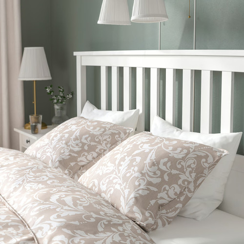 HEMNES Bed frame with mattress, white stain/Valevåg extra firm, 160x200 cm