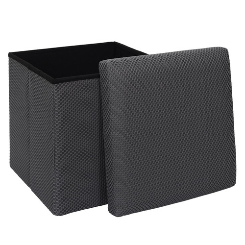 Folding Storage Pouffe Vels Atom, grey