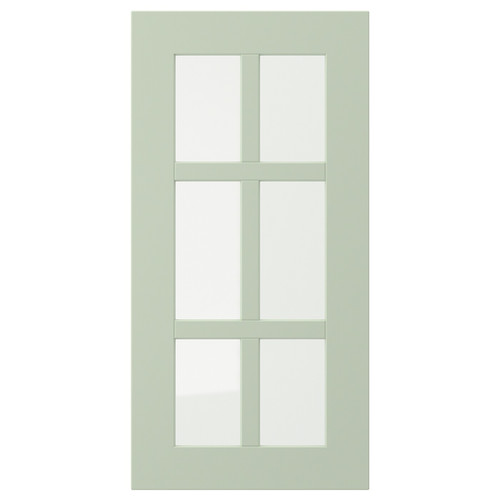 STENSUND Glass door, light green, 30x60 cm