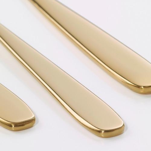 TILLAGD 24-piece cutlery set, brass-colour