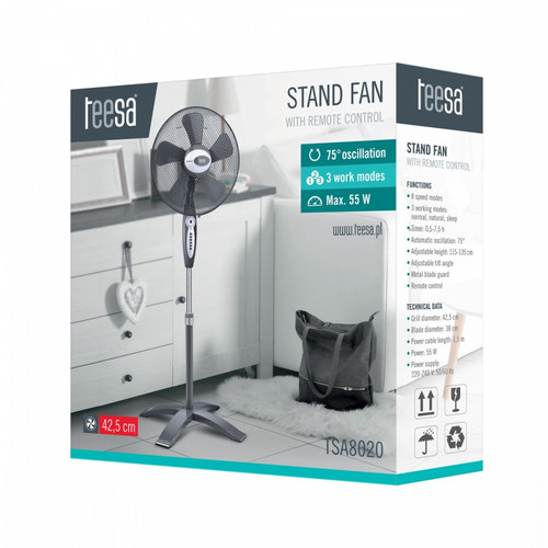 Teesa Stand Fan with remote control 55W