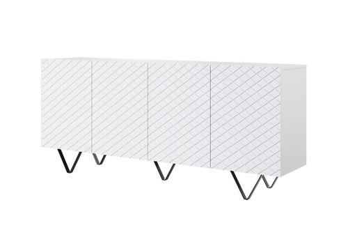 Four-Door Cabinet Scalia 190cm, matt white/black legs