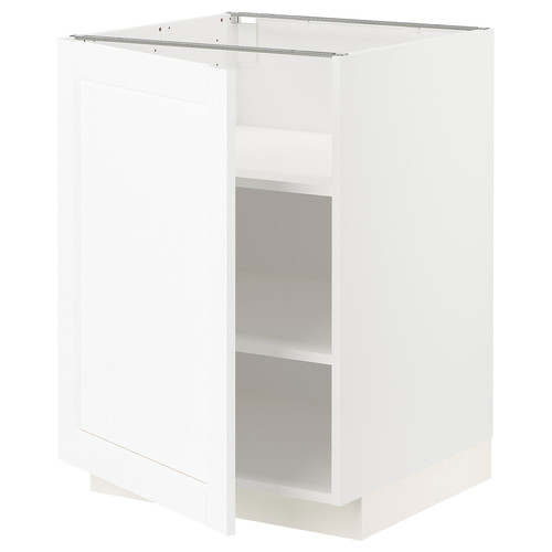METOD Base cabinet with shelves, white Enköping/white wood effect, 60x60 cm