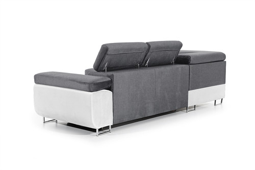 Corner Sofa-Bed Left Annabelle Sawana 5/Madryt 120, white/grey