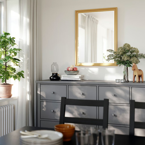 PINGSTSYREN Mirror, light yellow-beige, 60x80 cm