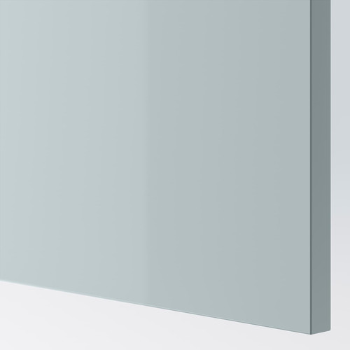 KALLARP Drawer front, high-gloss light grey-blue, 40x10 cm, 2 pack