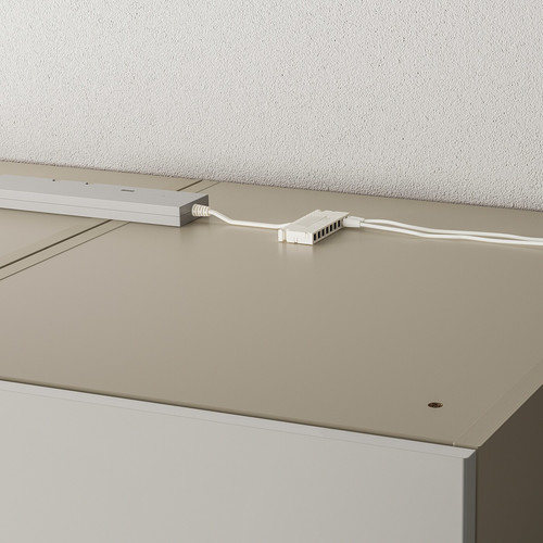 ÖVERSIDAN LED wardrobe lighting strp w sensor, dimmable grey-beige, 46 cm