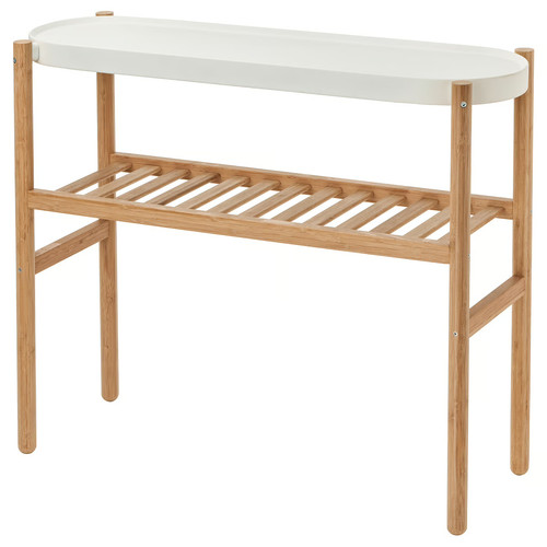 SATSUMAS Plant stand, bamboo, white, 70 cm