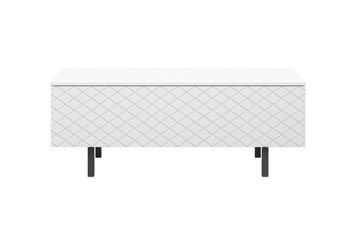 Coffee Table with Storage Scalia II 120, matt white, black legs