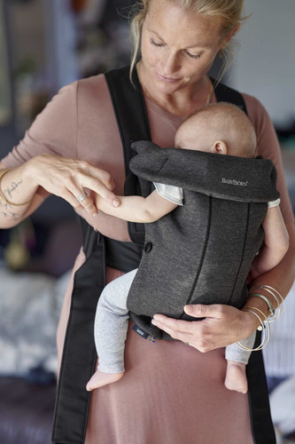 BABYBJÖRN - Baby Carrier MINI 3D Jersey, Charcoal Grey 0-12m
