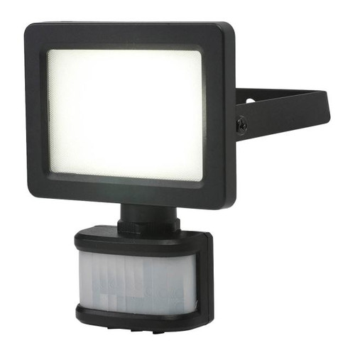 GoodHome Floodlight Lucan, motion sensor, 10 W, black