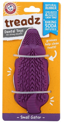 Arm&Hammer Super Treadz Dental Toy for Dogs Gator Small