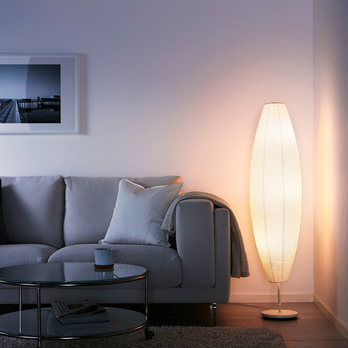 SOLLEFTEÅ Floor lamp, oval, white