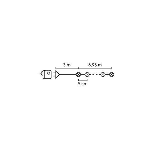 Christmas Lights LED 140L 6.95m, warm white/transparent, in-/outdoor